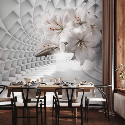 Produktbild von Vlies Fototapete - Flowers in the Tunnel 400x280 cm 3D b-C-0206-a-a