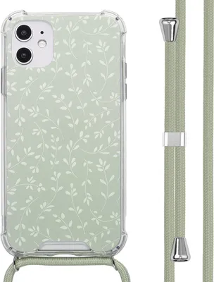 Produktbild von imoshion Design Hülle mit Band iPhone 11 - Smoke Green Flowers