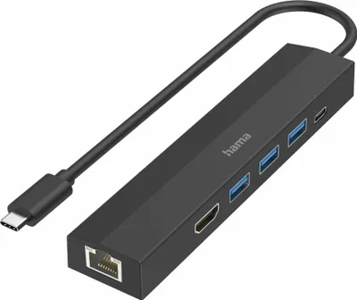 Produktbild von USB-C-Hub, Multiport, 6 Ports, 3x USB-A, USB-C, HDMI™, LAN/Ethernet (00200144)