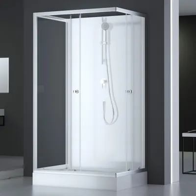 Zdjęcie produktu dla Kompletny prysznic MARWELL Kompletny prysznic Gotowy prysznic White Dream 80 x 110 x 200 cm - kompletny zestaw zawieraj?cy brodzik i armatur? - dwustronny
