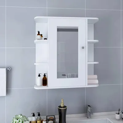 Produktbild von ZMH Bad-Spiegelschrank Weiß 66x17x63 cm MDF
