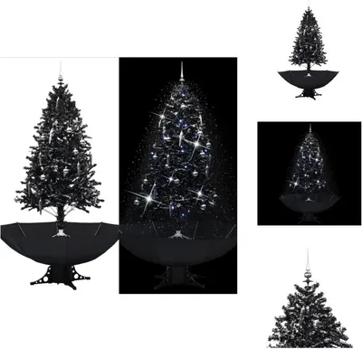 Produktbild von vidaXL Schneiender Weihnachtsbaum mit Schirmfuß Schwarz 190 cm PVC -  Weihnachtsbäume