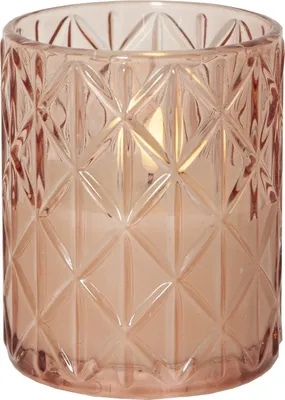Produktbild von Star Trading LED Kerze Flamme Romb 12.5 cm, Pink, Universal, Glas, IP20, 1 Glühbirne(n), LED