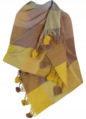 Produktbild von Agrafka 13568-0 Warmer karierter Schal mit Bommeln