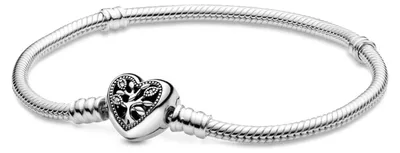 Produktbild von PANDORA Armband JEWELRY MOMENTS FAMILY TREE BRACELET WITH SNAKE CHAIN AND HEART CLASP 598827C01-17