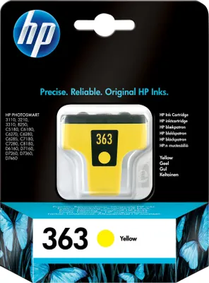 Produktbild von HP 363, Standardertrag, Gelb, Tinte auf Pigmentbasis, 1 Stück(e), 500 Seiten