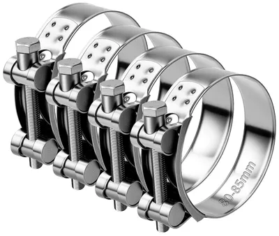 Imagen del producto de 5 abrazaderas de acero inoxidable para tubos de escape