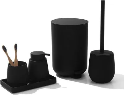 Produktbild von Famanu Badezimmeraccessoires Set 5-teilig - Schwarz