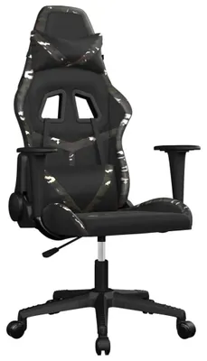 Produktbild von vidaXL Gaming-Stuhl mit Massagefunktion Schwarz Tarnfarben Kunstleder