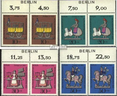Produktbild von Briefmarken Berlin (West) 1969 Mi 348-351 Bogenzudruck (kompl.Ausg.) postfrisch Wohlfahrt