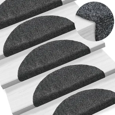 Immagine prodotto di The Living Store Tappetini autoadesivi per scale 10 pz. Grigio scuro 56x17x3 cm