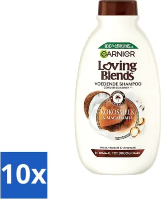 Zdjęcie produktu dla Garnier Loving Blends Szampon Mleczko Kokosowe i Makadamia 300 ml - wartość opakowania - 10 sztuk