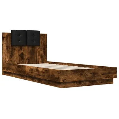 Obrázok produktu pre Posteľný rám s čelom dymový dub 90x200 cm kompozitné drevo