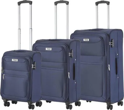 Produktbild von Famanu Weichschalenkofferset 3-teilig mit TSA-Schloss - und leicht - Blau