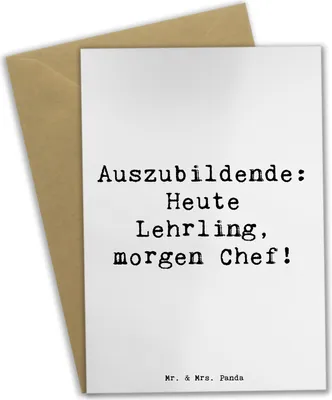 Produktbild von Mr. & Mrs. Panda babykarte Spruch Auszubildende Chef - Weiß - Geschenk, Berufserfahrung, weihnachtskarten, Beruf, Grußkarten, kreative Geschenke, osterkarte, Lehrjahre