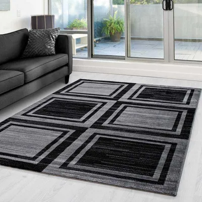 Produktbild von TapisTrend Designerteppich Schwarz 120x170 cm PARMA 9270 Schwarzer moderner Designer-Teppich
