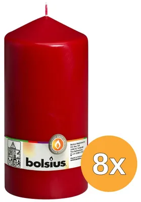 Produktbild von Bolsius: Stumpenkerze 200/98 mm (8 Stück) - altrot
