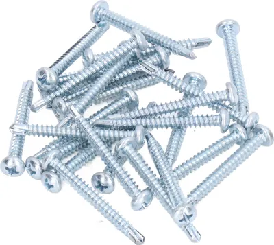 Produktbild von 50 Stück 4,2 x 38 mm selbstbohrende Schrauben mit Rundkopf aus verzinktem Kohlenstoffstahl für Heimwerkerarbeiten