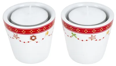 Produktbild von 2x Teelichthalter Weihnachtstraum H 5,1cm Stabkerzen Kerzenständer Weihnachten