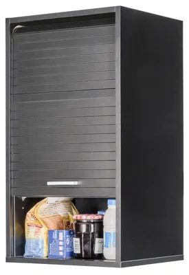 Produktbild von SIMMOB Küchenschrank Schrank Oberschrank Hängeschrank mit Rollladentür B 40 cm, Farbe:Schwarz