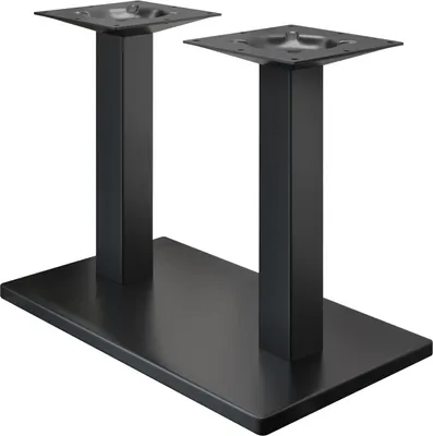 Produktbild von MADRID | Bistro Doppel Tischgestell | Schwarz | Höhe: 72 cm | Säule: 6 x 6 cm | Fuß: 40 x 70 cm | Tischgestell Schwarz, Tischgestell Gastro