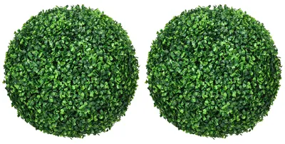 Image de Plante artificielle - Arbre décoratif - Boule en liège - Protégé contre les UV - Fabriqué en polyéthylène (PE) - Pour intérieur - Vert