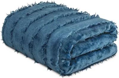 Produktbild von Domarex decke aus Mikrofleece - 150x200 cm - warm und weich - ideal für Winterabende Feiertage - pflegeleicht - Blau