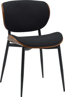 Produktbild von Eleganter Esszimmerstuhl – Sitzstuhl – hoher Sitzkomfort, wartungsfreundlich | Farbe: Walnuss/Schwarz | Material: Staub