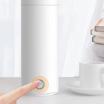 Produktbild von Reise-Wasserkocher - 3 in 1 Mini Thermoskan - Weiß - 3 in 1 Mini Thermoskan - Edelstahl