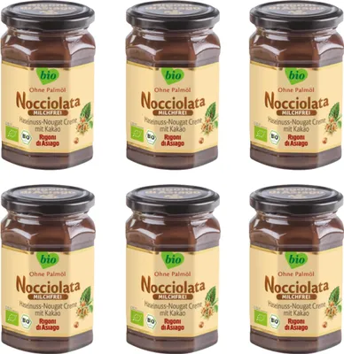 Produktbild von Rigoni di Asiago Nocciolata - Milchfrei, 6x 650g, Haselnusscreme ohne Palmöl, Nuss Nougat Creme ohne Palmöl, Leckerer Brotaufstrich