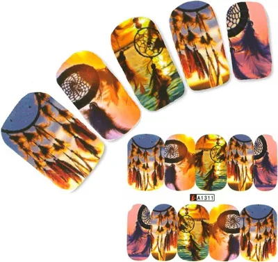 Produktbild von Tattoo Nail Traumfänger Federn Aufkleber Nagel Sticker