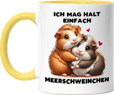 Produktbild von Ich mag halt einfach Meerschweinchen Tasse Gelb Haustier Meerschweinchen Süß