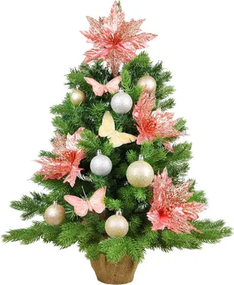 Produktbild von Geschmückter künstlicher Weihnachtsbaum POMPADURKA 60 cm mit LED-BELEUCHTUNG IM TOPF