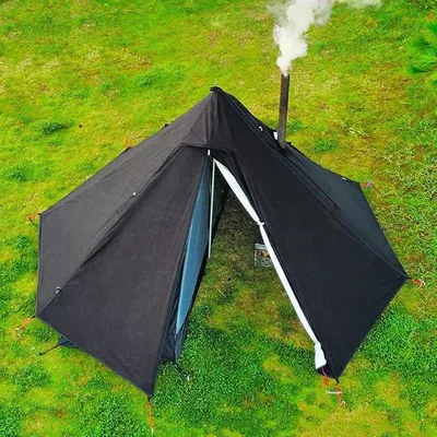 Produktbild von 1 Personen Ultraleicht Hot Tent Mit Stove Jack Tipi Zelt Outdoor Camping Firstzelte für Zeltofen Holzofen 4 Jahreszeiten Die Jagd Trekking Pyramidenzelt