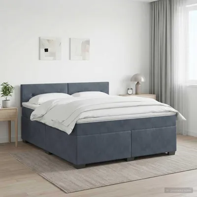 Immagine prodotto di Maison Exclusive - Letto boxspring con materasso grigio scuro 140 x 190 cm velluto
