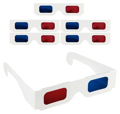 Produktbild von 3D-Papiersichtbrillen für Anaglyph-Filme (5 Stück)
