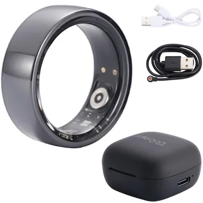 Produktbild von Smart Ring, schwarz, Keramik, inkl. Ladebox, Grösse 60: Dein Fitness & Schlaf Tracker – Elegant und ein smarter Begleiter für ein aktives Leben