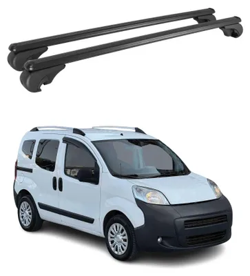 Image de Barres de toit Transversales pour Peugeot Bipper 2008-2017 Aluminium Noir 2x, Image générée par une IA