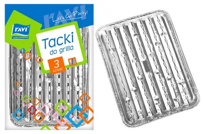 Produktbild von Aluminium-Grillplatten, rechteckig, 28 x 22 x 1,5 cm, Set mit 3 Stück