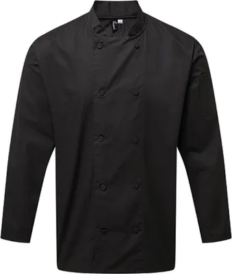 Produktbild von Premier Workwear PR903 | Kochjacke Chefs Long Sleeve Coolchecker® Jacket - Farbe: Black - Größe: XL