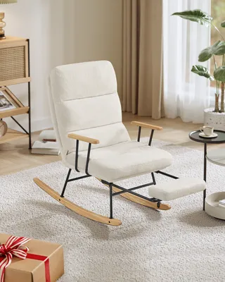 Obrázek produktu pro SONGMICS HOME Houpací křeslo, s masivními dřevěnými nohami, houpací křeslo, do ložnice
