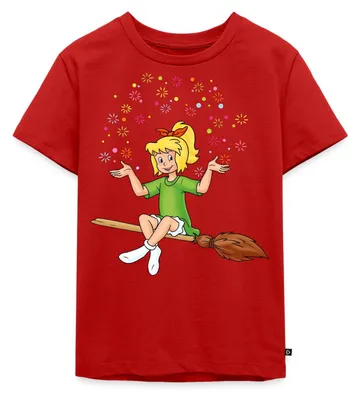 Produktbild von Spreadshirt Bibi Blocksberg Sitzt Auf Kartoffelbrei Kinder Premium T-Shirt, 110/116 (4 Jahre), Rot