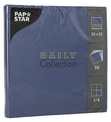Produktbild von 300 Papstar Servietten DAILY Collection 1/4-Falz 32 cm x 32 cm dunkelblau 89618
