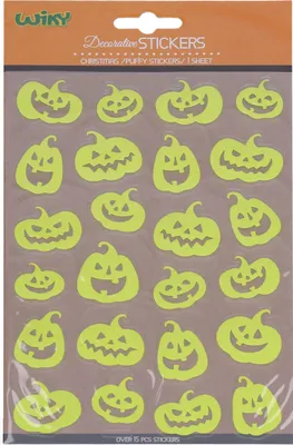 Image de Autocollants phosphorescents 25 x 14,4 cm Citrouilles HALLOWEEN