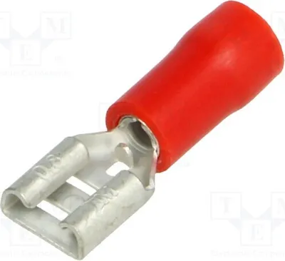 Immagine prodotto di Connettore a morsetto, tipo: piatto, 0,8 mm di spessore, 5,2 mm di larghezza, femmina, per cavi da 0,25 a 1,5 mm², isolato, modello BM 00105, isolato