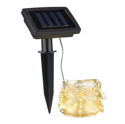 Produktbild von HI Garten-Lichterkette mit LEDs Solar 20 m Kupfer