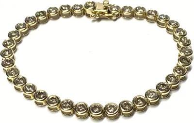 Produktbild von Armband 585 Gold Brillanten 36 champagnerfarbig zus 7ct Eternitiy 19cm