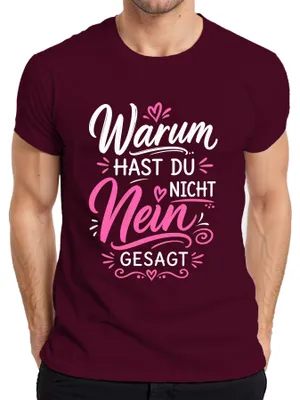 Immagine prodotto di Perché non hai detto di no? Maglietta da uomo per addio al celibato, con scritta "Schlager Statement" e tono sarcastico, colore bordeaux, taglia S