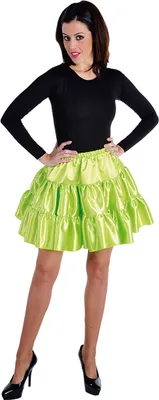 Produktbild von M211156-22-S hell-grün Damen Satin-Petticoat-Unterrock Gr.S