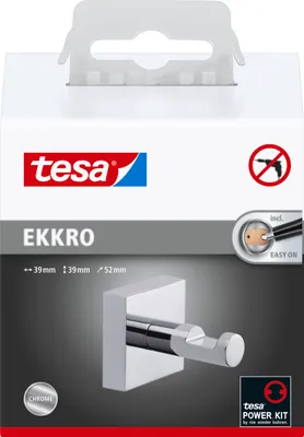 Produktbild von tesa Handtuchhaken Haken selbstklebend Wandhaken ohne Bohren Klebehaken Bad